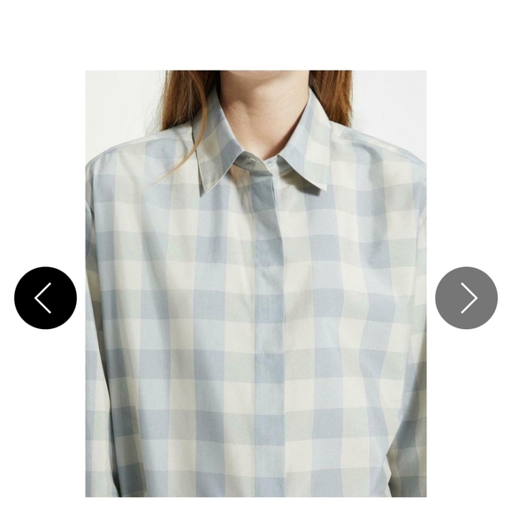 Theory Tops - Theory P blue and white fuji check button down